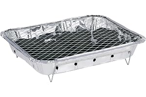 Alpina engångsgrill med träkol – omedelbart klar att användas – kompakt och bärbar – ca 1,5 timmars brinntid – med grillgaller – perfekt för resor