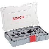 Bosch Profesyonel 6 adet Kenar ve kenar freze seti (ahşap, 8 mm şaftlı &uuml;st frezeler i&ccedil;in)