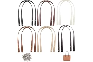 TOKSEO 12 Stück Taschenhenkel PU Taschengriffe Leder Schultergurte 60 cm Abnehmbare Ersatz Handtasche Zubehör Taschenriemen mit 48 Nieten für Handtasche Geldbörsen (6 Farbe)