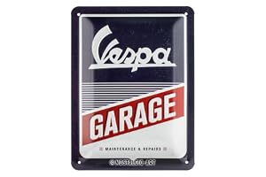 Nostalgic-Art Retro Plåtskylt, 15 x 20 cm, Vespa – Garage | original Vespa license product (OLP), av metall, vintagedesign, P