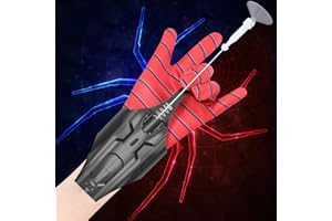 AJJKKA Spider Web Shooter Toy 2.0 Upgrade,Spider Silk Launcher Wrist Toy, Realistic Web Launcher String - Cool Things for Superhero Fans (Black)