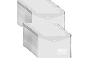 Plastic Envelopes Wallets, MerryNine 30 Pack A4 Clear Document Folder, for School Home Work Office Organization (30, Transparent)