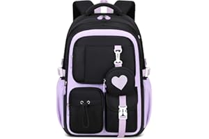 Tanou Girls School Backpack, Breathable Comfortable Primary and Secondary School Bags for Girls, Oxford Cloth Bookbag for Teenager with Coin Pocket