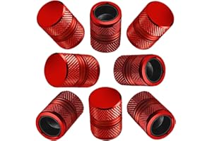 Irikdescia Lot de 8 Bouchons de Valve de Pneu pour pneus de Voiture, résistants à la Corrosion, Anti-Fuite, Ajustement Universel, Couvercle de Valve pour Voiture, vélo, Moto (Rouge)