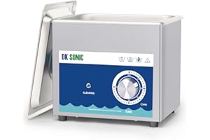 DK SONIC Limpiador Ultrasónico, 1.5L 60W Limpiador Ultrasónico Profesional de Gafas con Control Mecánico, Limpiador Ultrasónico para Collares, Joyas, Limpieza de Monedas (Cestas Incluidas)