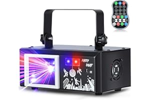 MEISHILE Jeux de Lumiere DJ, 6-in-1 Lumière De Fête, RGBW Lumiere Disco, DMX DJ Lumière avec Télécommande, Lampes Fête Professionnelles, Musique Sound Activated, pour bar, Fête, KTV, Mariages