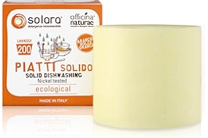 Officina Naturae | Solara Detersivo Piatti Solido Arancio Dolce, Detersivo Concentrato, Sgrassaed Elimina Cattivi Odori, 180g