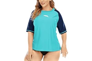 Halcurt Swimsuits for women plus size women rash guard swimsuits swim shirt