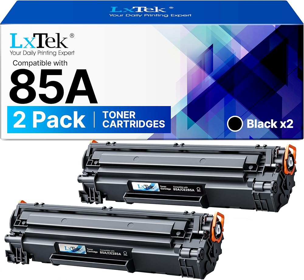LxTek HP 85A CE285A için Uyumlu Toner Kartuşu Değiştirme Laserjet Pro M1132MFP M1217NFW M1212NF P1102W P1102 P1106 M1132 P1100 M1213NF M1136 M1210 M1212 (Siyah, 2'li Paket) ile Uyumlu