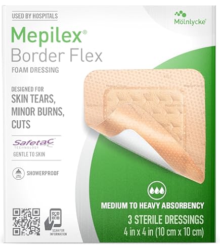 Mepilex Lite Soft Silicone Foam Dressing 15 x 15cm | 6 x 6in, 5's