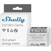 Shelly EM Mini Gen4 &ndash; Matter, Wi-Fi and Zigbee Electric Consumption Meter, 1 Channel &ndash; 16 A 240 VAC, Wireless Power Counter,