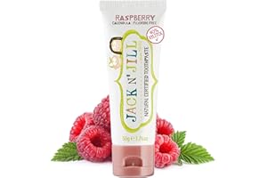 JACK N' JILL ................. SINCE 1949 Jack N' Jill Kids Natural Toothpaste, Fluoride Free Toothpaste, Helps Soothe Gums and Fight Tooth Decay, Toothpaste for Baby, Toddler and Children 6 Months Plus Raspberry Flavour 1 x 50g
