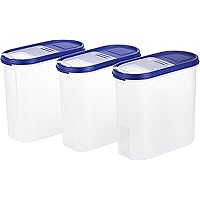 Amazon Brand - Solimo Plastic Storage Container Set with Flip-Top Lid (3 pieces, 1800ml)