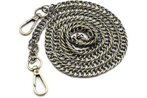 Asudaro Chaîne de Poche, Sac à Bandoulière Femme Anse de Sac à Main Sangle de Chaîne en Métal, Ceintures de Remplacement Sangle de Poignet pour Sac à Main 120cm