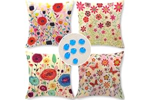 ‎CIRZONE Cirzone Outdoor Kissen Wetterfest 45x45 4er Set Dekokissen, Kissenbezüge Sofakissen für Deko Wohnzimmer, Garten, Balkon