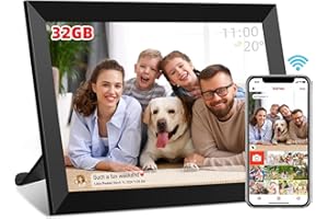 YOUYU Cornice Digitale WiFi, Cornice Elettronica Touch da 10 Pollici, con 16 GB di Spazio, IPS Display Touch screen, Condivisione Foto e Video Ovunque Tramite l'app Frameo - Nero