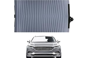 SVCEQZE 200x67cm Parasol De Acordeón, Parasol para Parabrisas De Acordeón, Parabrisas Coche Visera Parasol Retráctil con Protección De Ventosa, Parasol Coche Delantero Cortina con Protección UV