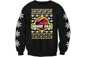 CHRISTMAS JUMPERS - NOSTALGIC Dinosaur Christmas Jumper Kids Jurassic Inspired Sweatshirt