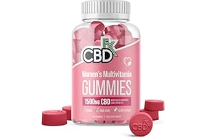 CBDfx 1500mg CBD High Strength Women's Multivitamin Gummies Vitamin A, C, D3, E, B6, B12, Biotin, Calcium & Zinc 60x Bottle (30 Days)