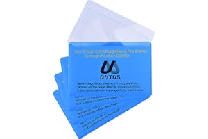 OUTUS 4 Packung Kunststff Leselupe Objektiv Kreditkartengröße Lupe Brieftasche Pocket Linse Firestarter (300% Lupe Objektiv)
