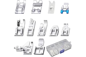 Delsen 11 Piezas Prensatelas para Máquina de Coser,Prensatelas Accesorios para Máquina de Coser,Piezas de Maquinas de Coser Domésticas para Máquinas de Coser Alfa, Singer, Brother