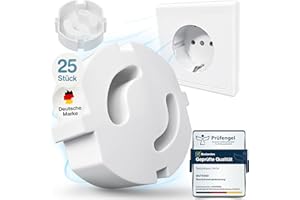 MUTKIND 25x Steckdosen Kindersicherung - (Zum Stecken) Steckdosenschutz Kindersicherung Steckbar - Kindersicherung Steckdose - Steckdosensicherung Baby - Steckdosenabdeckung Weiß