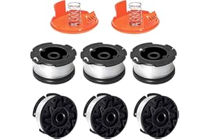 CHIHOLEN 6 Filo Tagliabordi Bobine Compatibili con Black+Decker A6481 A6485 AF-100,Bobina per Decespugliatore Adatto per ST5530 GB GLC3630L20-GB STC1820PC-GB BESTA530-GB BESTA525-GB,Ø1,65mm-9,144m
