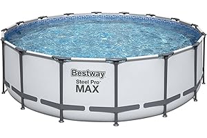 Bestway Frame Pool Steel Pro, Set mit Filterpumpe und Zubehör, 457 x 122 cm, blau