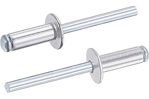 TA-VIGOR 25Pcs 6mm x 16mm Aluminium Blind Rivets, Open End Pop Rivets with Dome Head, Heavy Duty Pull Rivet for Metal Wood Plastic, Indoor Outdoor Fixings