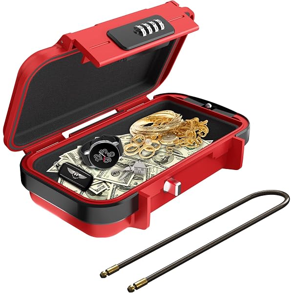Coffre-fort Portable étanche Ankilo - Code 4 Chiffres, Câble Acier 50 Cm - Pour Plage, Camping, Voyage