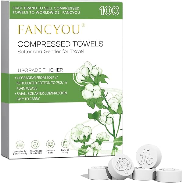 ECO-Towels Komprimierte Waschtücher (50 Stück) – Wiederverwendbar, Hypoallergen & Biologisch Abbaubar | Für Gesicht & Körper