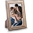 Uvz Crafts Photo Frame - Single Picture Frame, Mango Wood Border, Stand, Wall Mount Brackets - Vertical or Horizontal Standing Display & Table Decor for 4x6 Photos - 6x4 Inches (Wooden Photo Frame)