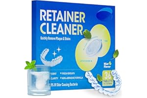 EHIOG Renigungstabletten für Zahnspangen – 36 Retainer Reinigungstabletten, Flecken von Zahnspangen und Verfärbungen entfernen, geeignet für Invisalign und Mundschutz