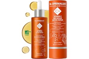 DR. DERMALUCI LAB Serum Facial Vitamina C 100ML BIO | Antiedad, Antimanchas, Iluminador, Hidratante | Con Acido Hialuronico, Acido Ferulico, Curcuma & Centella Asiatica | Dermatologicamente Testado, Made in Italy