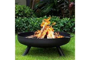 Baverta OUTDOOR FIRE PIT GARDEN FIRE PIT CAMPING PATIO HEATER LARGE LOG BURNER BBQ (58cm Round Fire Pit)