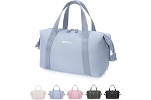 ECOHUB Trousse de Toilette et Maquillage Femme – Idée Cadeau Noël, Anniversaire, Collègue, Recyclée avec Poignée et 3 Poches, Pochette Maquillage, Sac Cosmétique Organisateur Bleu Gris