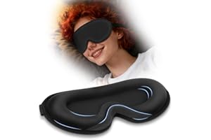 ALIIP Mascherina per Dormire 3D, 1PCS Maschera per Dormire in 100% Seta Ghiacciata, Upgrated Mascherina Occhi per Dormire per Bloccare la Luce per Dormiente Laterale, Viaggi, Pisolino