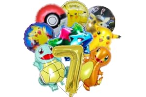 LGZIN 9 Pezzi Palloncini Cartoni Alluminio, 7 Anni Decorazione Compleanno, Palloncini Alluminio Compleanno, Palloncini Compleanno Set, Decorazione per Balloons per Feste Bambini Party Fornitur