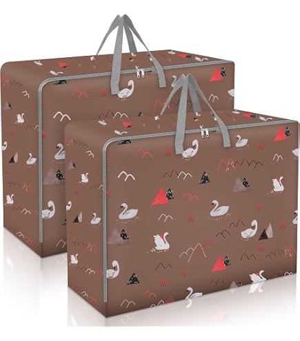 Romon Sac de Rangement, Lot de 1 Sac Rangement Vêtements Grand, 105L Imperméable Housse Boîte Déménagement Pliable avec Fermeture éclair et Poignée Solides pour Organisation déal Sous Lit ou Voyage Romon Sac de Rangement, Lot de 1 Sac Rangement Vêtements Grand, 105L Imperméable Housse Boîte Déménagement Pliable avec Fermeture éclair et Poignée Solides pour Organisation déal Sous Lit ou Voyage