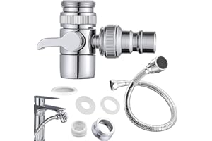 SURPSE 2 Pack Shower Attachment for Bath Taps, Bath Shower Attachment, Alloy & Stainless Steel 50cm Extension Hose with Universal Adapter for Bathroom Sink Bathtub