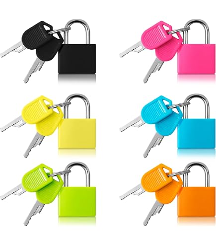 Lot De 4 Cadenas TSA Pour Bagages - Avec 8 Clés - Couleurs Assorties (Noir, Rouge, Jaune, Rose)
