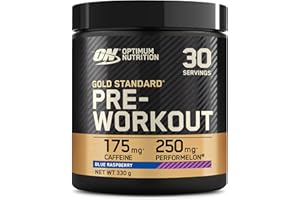 ‎OPTIMUM NUTRITION Optimum Nutrition Gold Standard Pre-Workout Energy Drink Pulver, Geschmack Blue Raspberry, 330g, 30 Portionen