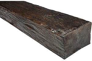 DECOWOOD DECO WOOD Deckenbalken ED105 aus Polyurethane, 2m Länge, PU Balken Holzoptik (dunkelbraun - 19x13cm) Verzierung Lampe Kabelkanal Scheinbalken