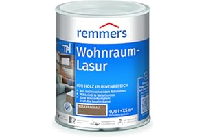 Remmers Wohnraum-Lasur toskanagrau, 0,75 Liter, Holzlasur innen, für Möbel, Böden, Innentüren und Treppen geeignet, mit Abperleffekt
