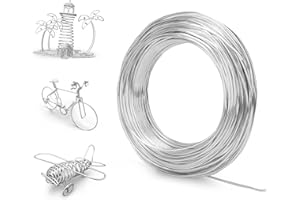 Nafafosa Basteldraht 2mm x 30 m Aluminiumdraht Schmuckdraht Basteldraht Silber Draht Zum Basteln Basteldraht Dünn Bindedraht Modellierdraht Silberdraht für Schmuck Dekoteile DIY Kranzherstellung