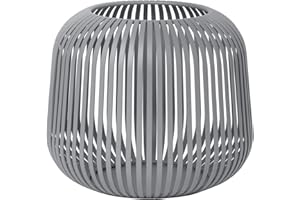blomus Laterne Lito | Steel Gray | Größe S | 20L x 20B x 17H cm | Kerzenhalter Grau | Windlicht aus Edelstahl | Laterne Deko | Indoor Windlicht
