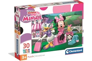 Clementoni - Puzzle per Bambini 30 Pezzi Supercolor, per Bambini 3+ Anni, Illustrazione Disney Minnie, Idea Regalo, Made in Italy, 33,5x23,5 cm, 20287