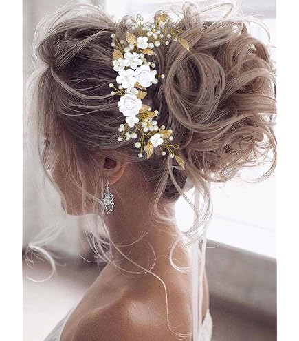 Cerchietto per capelli da sposa con perle di cristallo