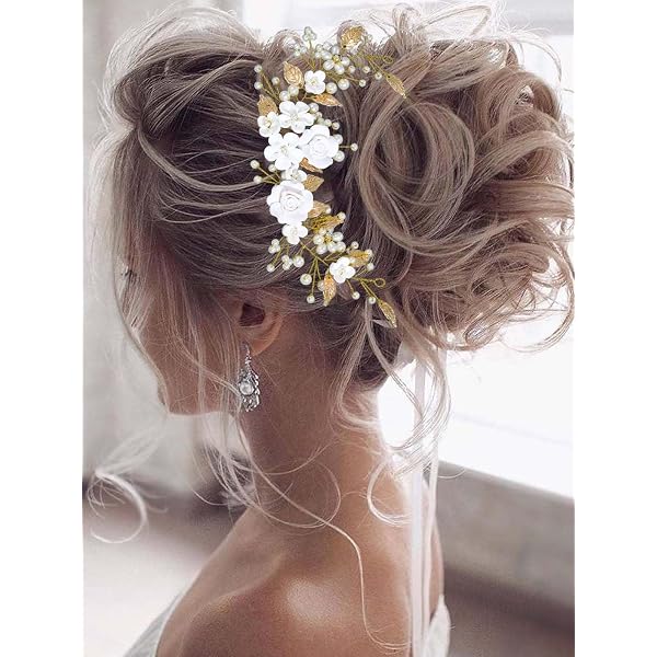 Fascia Per Capelli Sposa Con Perle E Cristalli - Tiara A Foglia In Lega E Strass, Diametro 14 Cm, Accessorio Cerimonia - 3