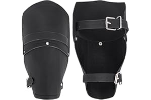 GORGECRAFT 2 pièces Brassards de Tir à l'arc Armure Médiévale Poignet Bande Gardes Manchette Cuir Gantelet Bracelet Punk Bras Gardes pour Hommes (Noir)